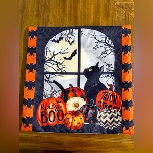 Halloween Cat and Pumpkin 18x18 inch pillow cover
